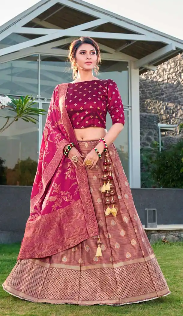 Multi Color Silk Designer Traditional Wear Lehenga Choli -1182128034