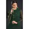 Green Color Butterfly Net Designer Party Wear Indo Western Gown Suit -1209128305