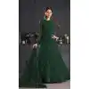Green Color Butterfly Net Designer Party Wear Indo Western Gown Suit -1209128305