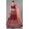 Dazzling Maroon Color Velvet Designer Bridal Wedding Wear Lehenga Choli -1214128362