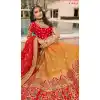 Mustard Color Banarasi Silk Heavy Bridal Wedding Wear Lehenga Choli -1382129544