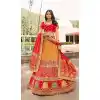 Mustard Color Banarasi Silk Heavy Bridal Wedding Wear Lehenga Choli -1382129544