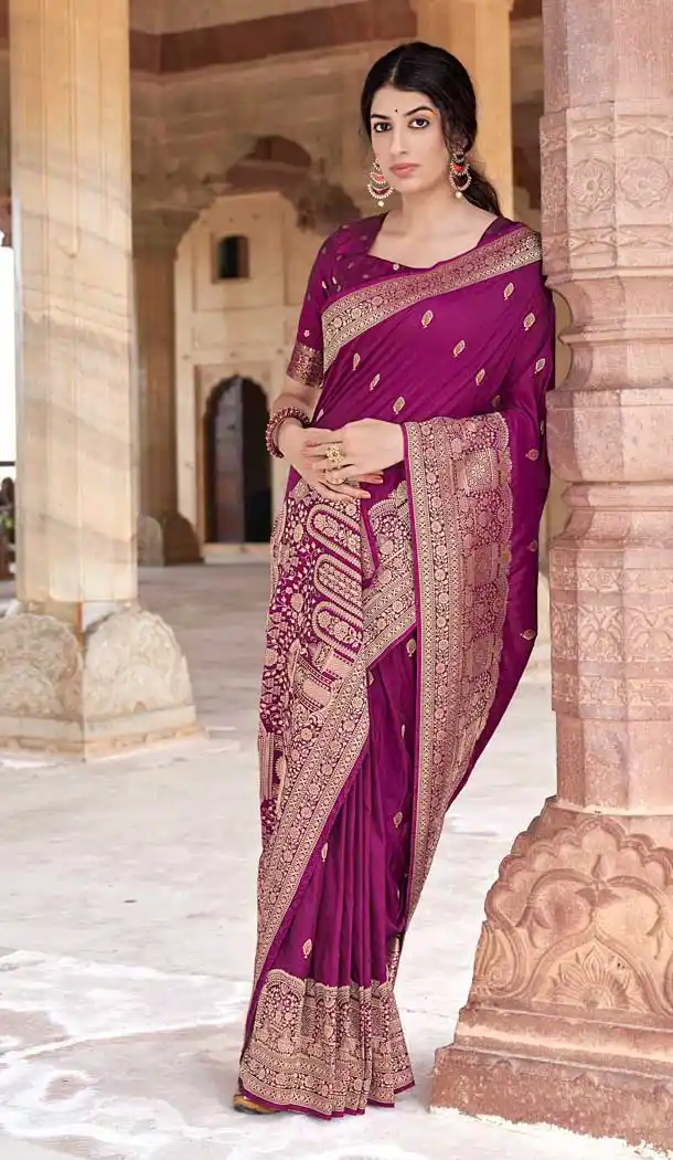 Magenta Color Silk Designer Traditional Party Wear Saree Blouse -1427129836