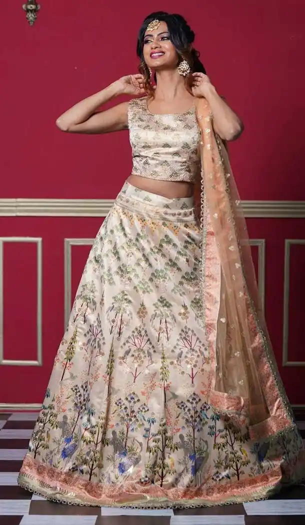 Off White Color Silk Heavy Designer Festive Wear Lehenga Choli -1441129939