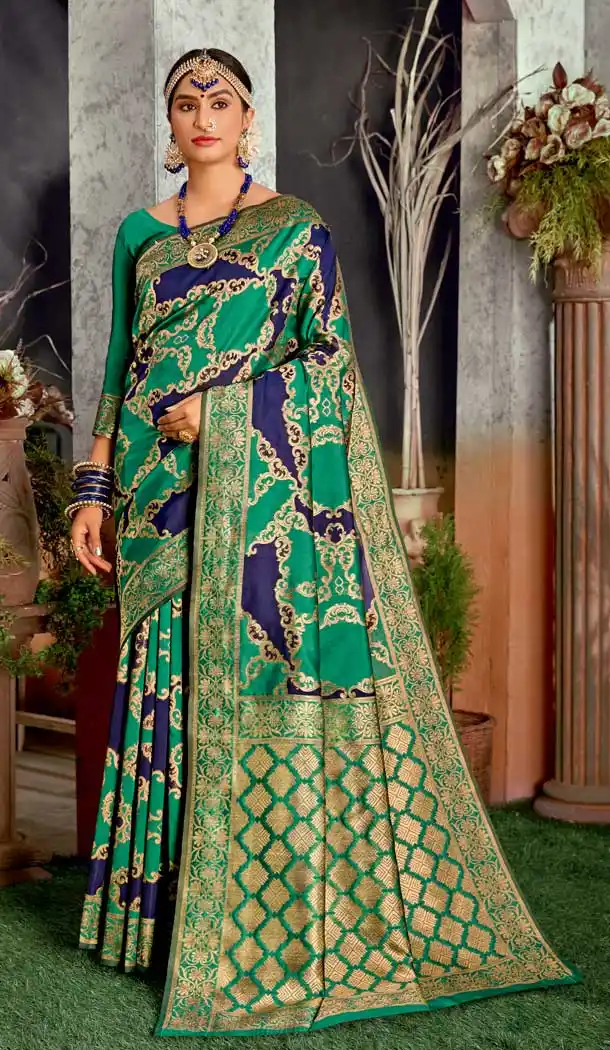 Green Color Art Silk Traditional Classic Party Wear Saree Blouse -1446129977