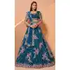 Blue Color Net Heavy Designer Party Wear Plus Size Lehenga Choli -1465130114