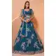 Blue Color Net Heavy Designer Party Wear Plus Size Lehenga Choli -1465130114