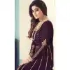 Purple Color Real Georgette Designer Pakistani Wear Aanarkali Suit -1492130435