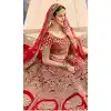 Red Color Velvet Heavy Designer Bridal Wedding Wear Lehenga Choli -1503130655