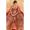Splendorous Red Color Velvet Heavy Designer Bridal Wedding Lehenga Choli -1503130657