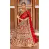 Charming Red Color Velvet Heavy Designer Bridal Wedding Lehenga Choli -1503130663
