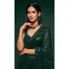 Green Color Georgette Designer Party Wear Fancy Saree Blouse -1513130730