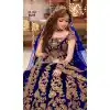 Captivating Blue Color Markable Velvet Designer Pakistani Style Lehenga Choli -1522130777