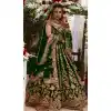 Charming Green Color Markable Velvet Designer Pakistani Style Lehenga Choli -1522130778