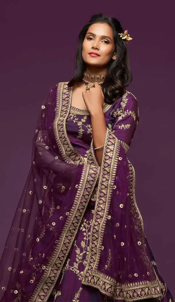 Ethnic Purple Color Art Silk Designer Traditional Wear Lehenga Choli -1643131712