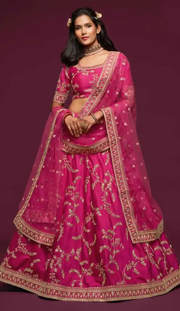 Elegant Pink Color Art Silk Designer Traditional Wear Lehenga Choli -1643131715