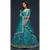 Exquisite Teal Blue Color Art Silk Designer Traditional Wear Lehenga Choli -1643131716