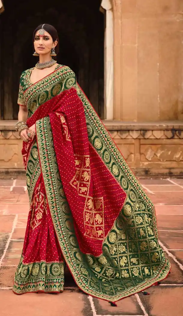 Red Color Pure Dola Silk Designer Traditional Wear Saree Blouse -1682132045