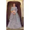 Midnight Blue Color Soft Net Designer Sangeet Wear Lehenga Choli -1749132781