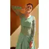 Sea Green Color Soft Net Designer Party Wear Indo Western Suit -1750132786