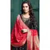 Black Color Tussar Silk Designer Party Wear Redymade Gown -1768132958