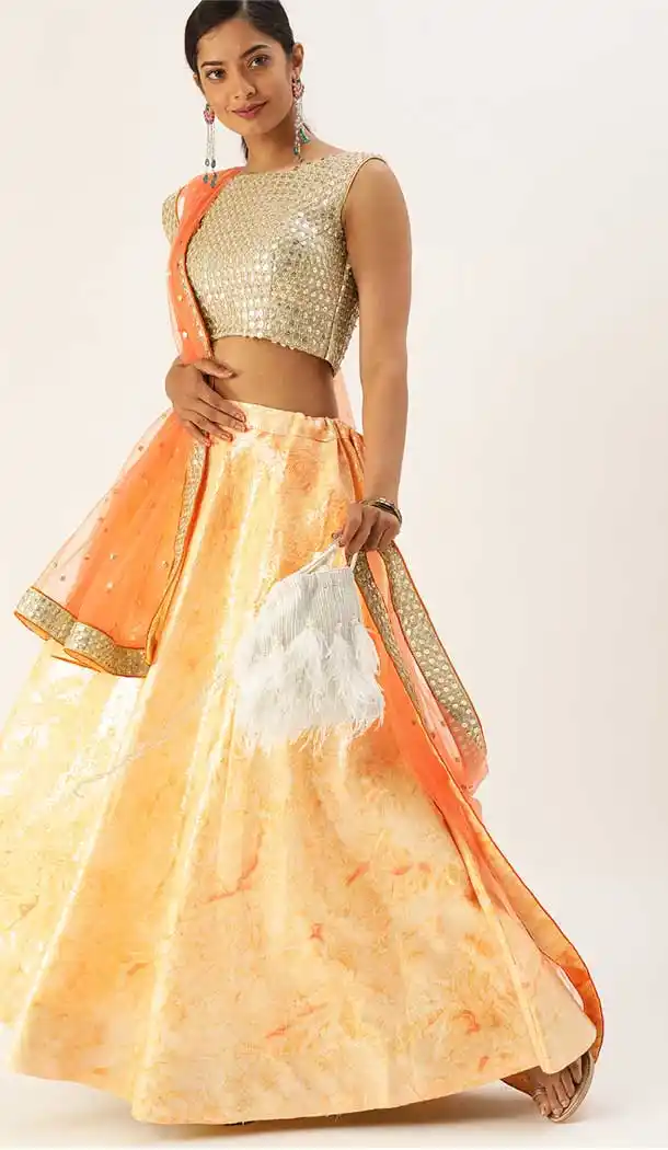 Peach Color Art Silk Designer Heavy Festive Party Wear Lehenga Choli -1788133120