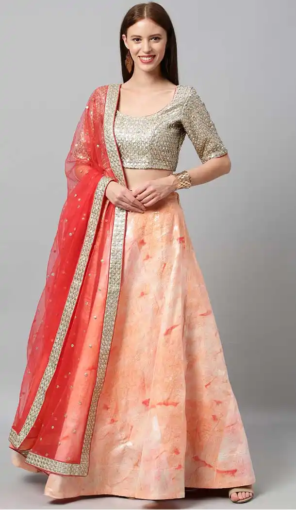 Seashell Color Art Silk Designer Heavy Festive Party Wear Lehenga Choli -1788133121
