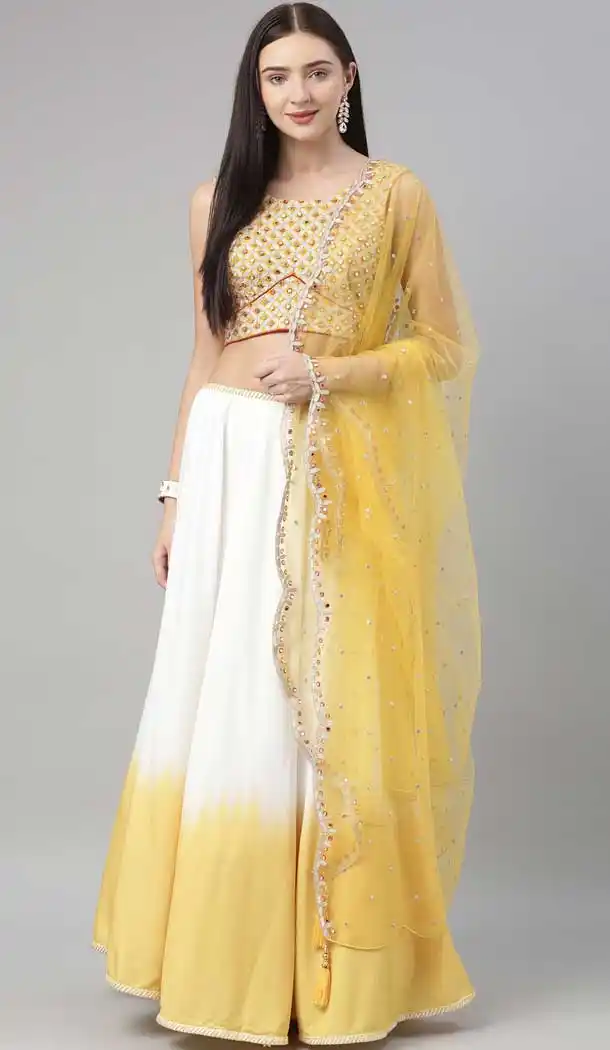 Off White Color Georgette Designer Heavy Festive Party Wear Lehenga Choli -1788133128