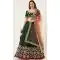 Green Color Satin Silk Designer Heavy Mehendi Sangeet Wear Lehenga Choli -789133144