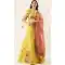 Ethnic Yellow Color Satin Silk Wedding Sangeet Garba Wear Lehenga Choli -1790133160