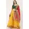Exquisite Mustard Color Satin Silk Wedding Sangeet Garba Wear Lehenga Choli -1790133164