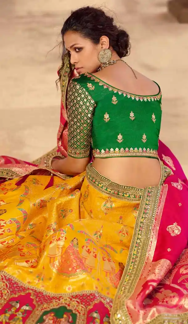 Mustard Color Pure Premium Silk Heavy Designer Wear Lehenga Choli -1794133215