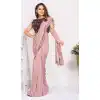 Baby Pink Color Imported Silk Lycra Ready to Wear Fancy Party Wear Saree -1796133233