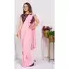 Light Pink Color Imported Silk Lycra Ready to Wear Fancy Party Wear Saree -1796133238