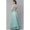 Turquoise Blue Color Net Heavy Designer Party Wear Women Lehenga Choli -1798133273