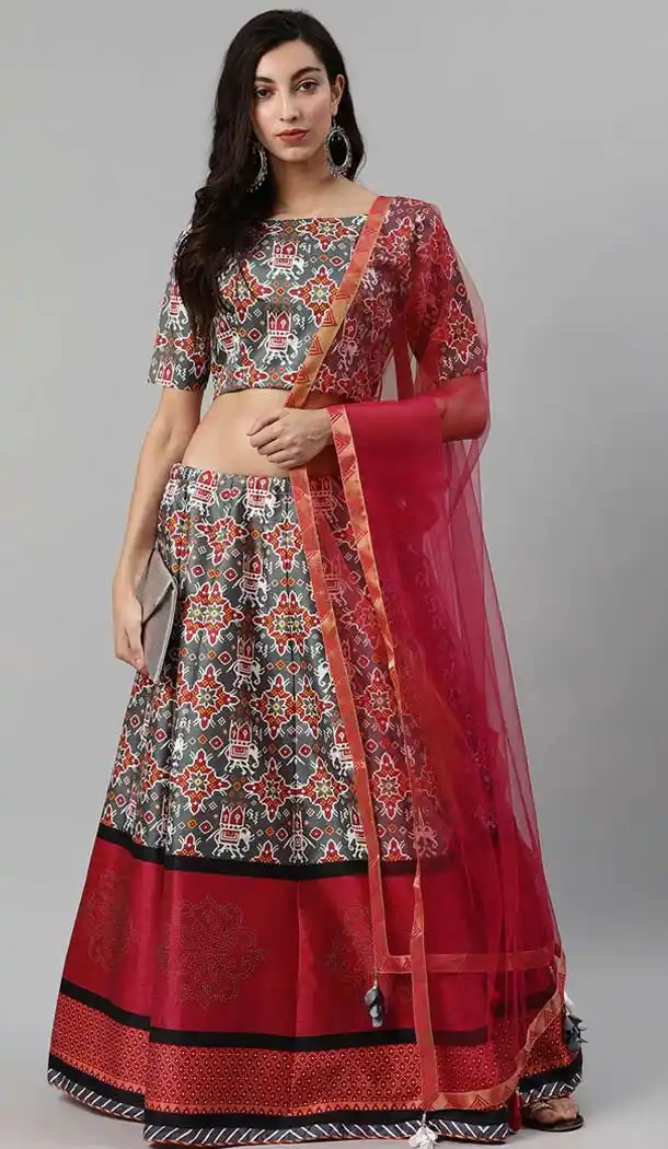 Grey Color Art Silk Embroidered Work Party Wear Lehenga Choli -1799133282