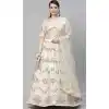 Sparkling Beige Color Georgette Heavy Designer Bridal Wear Lehenga Choli -1815133448
