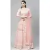 Peach Color Georgette Heavy Designer Bridal Wear Lehenga Choli -1815133452