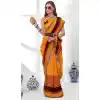 Yellow Color Georgette Floral Printed Casual Office Wear Saree Blouse -1855133872