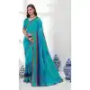 Sky Blue Color Georgette Floral Printed Casual Office Wear Saree Blouse -1855133876