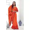 Orange Color Georgette Floral Printed Casual Office Wear Saree Blouse -1855133877