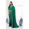 Green Color Georgette Floral Printed Casual Office Wear Saree Blouse -1855133878