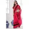 Rose Pink Color Georgette Floral Printed Casual Office Wear Saree Blouse -1855133879