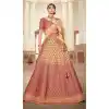 Rust Color Lurex Handloom Silk Heavy Embroidered Work Wedding Lehenga Choli -1859133941