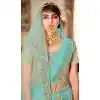 Aqua Color Net Heavy Embroidered Work Wedding Lehenga Choli -1859133943