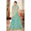 Aqua Color Net Heavy Embroidered Work Wedding Lehenga Choli -1859133943