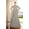 Grey Color Net Heavy Embroidered Work Wedding Lehenga Choli -1859133947