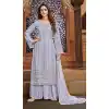 Levender Color Faux Georgette Heavy Embroidery Pakistani Palazzo Suit -1873134082