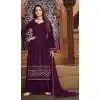 Purple Color Faux Georgette Heavy Embroidery Pakistani Palazzo Suit -1873134086
