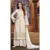 Off White Color Faux Georgette Heavy Embroidery Pakistani Palazzo Suit -1873134087